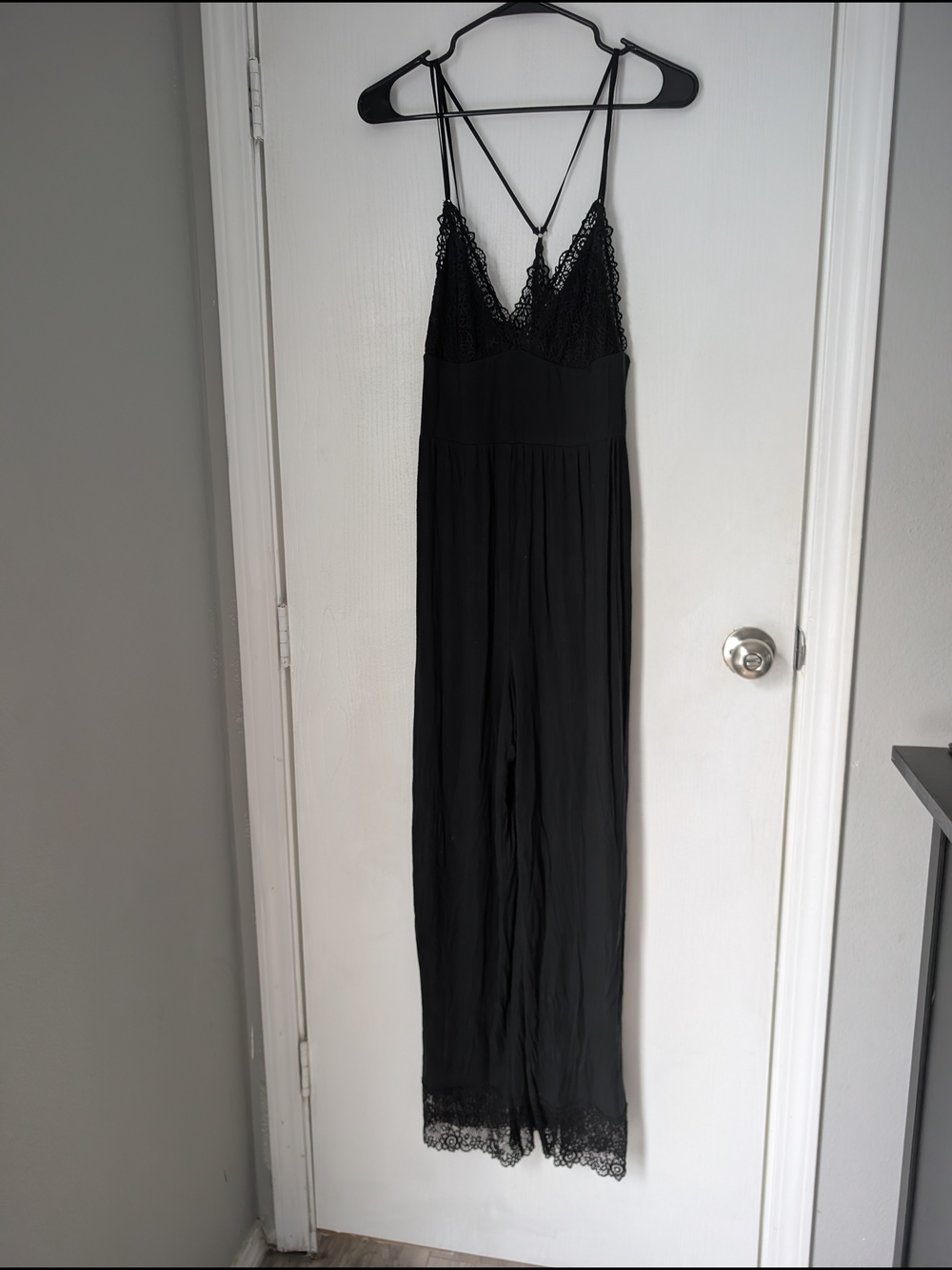 Victoria's Secret Black Lace Trim Jumpsuit